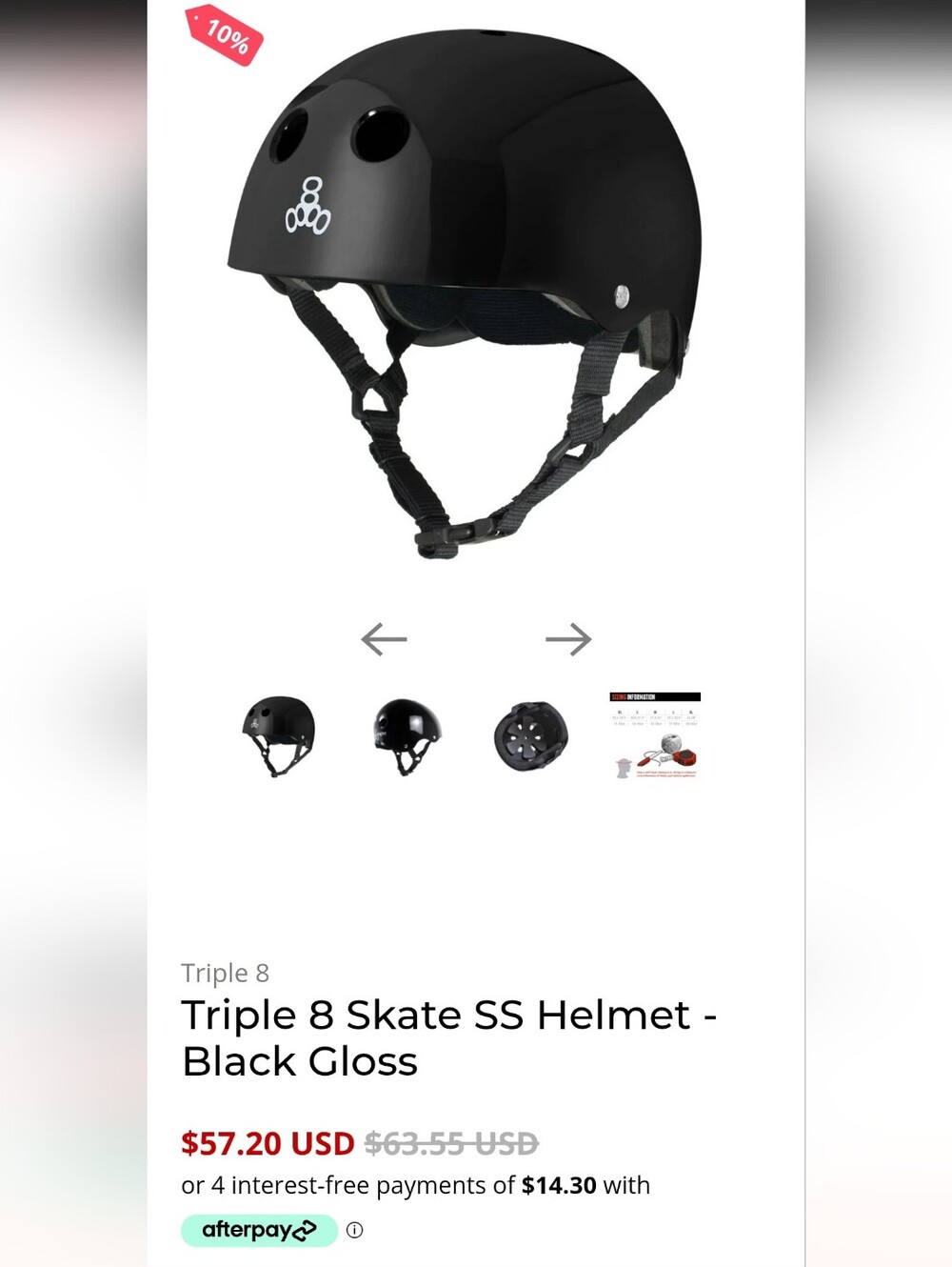 Skate Helmet - Black Gloss